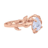 14K Gold Pear Teardrop Vintage Style Cubic Zirconia Engagement Ring