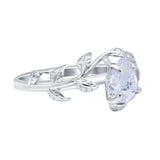 14K Gold Pear Teardrop Vintage Style Cubic Zirconia Engagement Ring