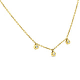 14K Gold 0.07ct Diamond Bezel Pendant Necklace 18" Long
