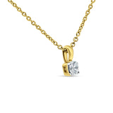14K Gold 0.15ct Diamond Solitaire Pendant Chain Necklace 18" Long