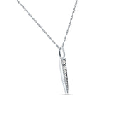 14K Gold 0.11ct Diamond Bar Drop Pendant Chain Necklace 18" Long