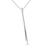 Dangling Diamond Line Star Necklace 14K Gold 0.05ct