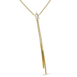 Dangling Diamond Line Star Necklace 14K Gold 0.05ct