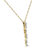14K Gold 0.15ct Crystal Drop Diamond Pendant Necklace 18 Inch Long