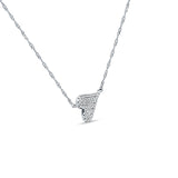 Diamond Sideways Heart Necklace 14K Gold 0.09ct