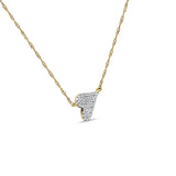 Diamond Sideways Heart Necklace 14K Gold 0.09ct