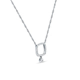 Dangling Diamond Cushion Cut Necklace 14K Gold 0.09ct