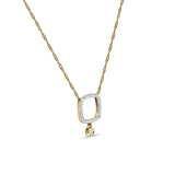 Dangling Diamond Cushion Cut Necklace 14K Gold 0.09ct