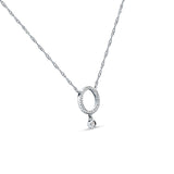 Dangling Open Circle Diamond Necklace 14K Gold 0.09ct