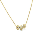 Diamond Pendant Flower Necklace 14K Gold 0.14ct