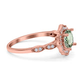14K Gold 1.42ct Art Deco Round 7mm G SI Diamond Engagement Wedding Ring