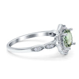 14K Gold 1.42ct Art Deco Round 7mm G SI Diamond Engagement Wedding Ring