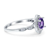 14K Gold 1.42ct Art Deco Round 7mm G SI Diamond Engagement Wedding Ring