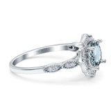14K Gold 1.42ct Art Deco Round 7mm G SI Diamond Engagement Wedding Ring