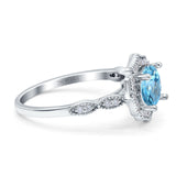 14K Gold 1.42ct Art Deco Round 7mm G SI Diamond Engagement Wedding Ring