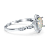 14K Gold 1.42ct Art Deco Round 7mm G SI Diamond Engagement Wedding Ring