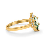 14K Gold 1.5ct Teardrop Art Deco Pear 9mmx6mm G SI Diamond Engagement Wedding Ring