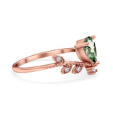 14K Gold Pear 0.77ct G SI Diamond Engagement Vintage Ring Size 6.5