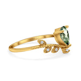 14K Gold Pear 0.77ct G SI Diamond Engagement Vintage Ring Size 6.5