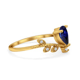 14K Gold Pear 0.77ct G SI Diamond Engagement Vintage Ring Size 6.5