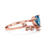 14K Gold Pear 0.77ct G SI Diamond Engagement Vintage Ring Size 6.5