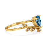 14K Gold Pear 0.77ct G SI Diamond Engagement Vintage Ring Size 6.5
