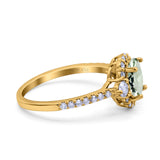 14K Gold 1.68ct Oval Art Deco G SI Diamond Engagement Ring Size 6.5