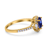 14K Gold 1.68ct Oval Art Deco G SI Diamond Engagement Ring Size 6.5