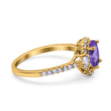 14K Gold 1.68ct Oval Art Deco G SI Diamond Engagement Ring Size 6.5