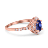 14K Gold Oval 0.95ct G SI Vintage Diamond Engagement Ring Size 6.5