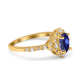 14K Gold Oval 0.95ct G SI Vintage Diamond Engagement Ring Size 6.5