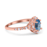 14K Gold Oval 0.95ct G SI Vintage Diamond Engagement Ring Size 6.5