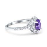14K Gold Oval 0.95ct G SI Vintage Diamond Engagement Ring Size 6.5