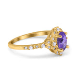 14K Gold Oval 0.95ct G SI Vintage Diamond Engagement Ring Size 6.5