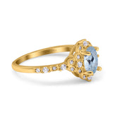 14K Gold Oval 0.95ct G SI Vintage Diamond Engagement Ring Size 6.5