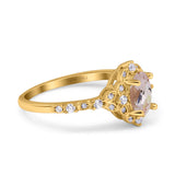 14K Gold Oval 0.95ct G SI Vintage Diamond Engagement Ring Size 6.5