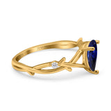 14K Gold 0.75ct Pear Art Deco G SI Diamond Engagement Ring Size 6.5