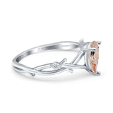 14K Gold 0.75ct Pear Art Deco G SI Diamond Engagement Ring Size 6.5