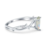 14K Gold 0.75ct Pear Art Deco G SI Diamond Engagement Ring Size 6.5
