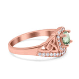 14K Gold 0.69ct Round Art Deco 5mm G SI Diamond Engagement Wedding Ring