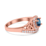 14K Gold 0.69ct Round Art Deco 5mm G SI Diamond Engagement Wedding Ring