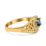 14K Gold 0.69ct Round Art Deco 5mm G SI Diamond Engagement Wedding Ring