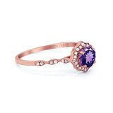 14K Gold 0.99ct Round Petite Dainty 6mm G SI Diamond Engagement Wedding Ring