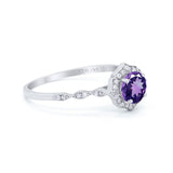 14K Gold 0.99ct Round Petite Dainty 6mm G SI Diamond Engagement Wedding Ring