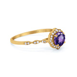 14K Gold 0.99ct Round Petite Dainty 6mm G SI Diamond Engagement Wedding Ring
