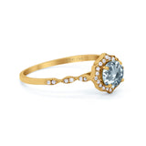 14K Gold 0.99ct Round Petite Dainty 6mm G SI Diamond Engagement Wedding Ring