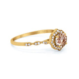 14K Gold 0.99ct Round Petite Dainty 6mm G SI Diamond Engagement Wedding Ring