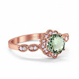 14K Gold Round Vintage Art Deco 1.44ct G SI Diamond Engagement Ring Size 6.5