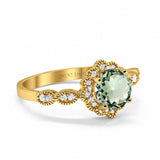 14K Gold Round Vintage Art Deco 1.44ct G SI Diamond Engagement Ring Size 6.5