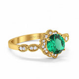 14K Gold Round Vintage Art Deco 1.44ct G SI Diamond Engagement Ring Size 6.5